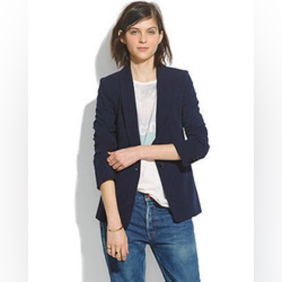MADEWELL DUSKFALL ONE BUTTON BLAZER IN NAVY SIZE 4 - Picture 1 of 15